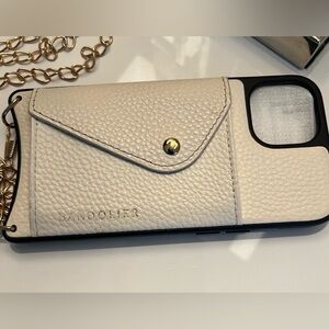Bandolier Cream wallet & Phone Case with Chain. Good used condition. No issues